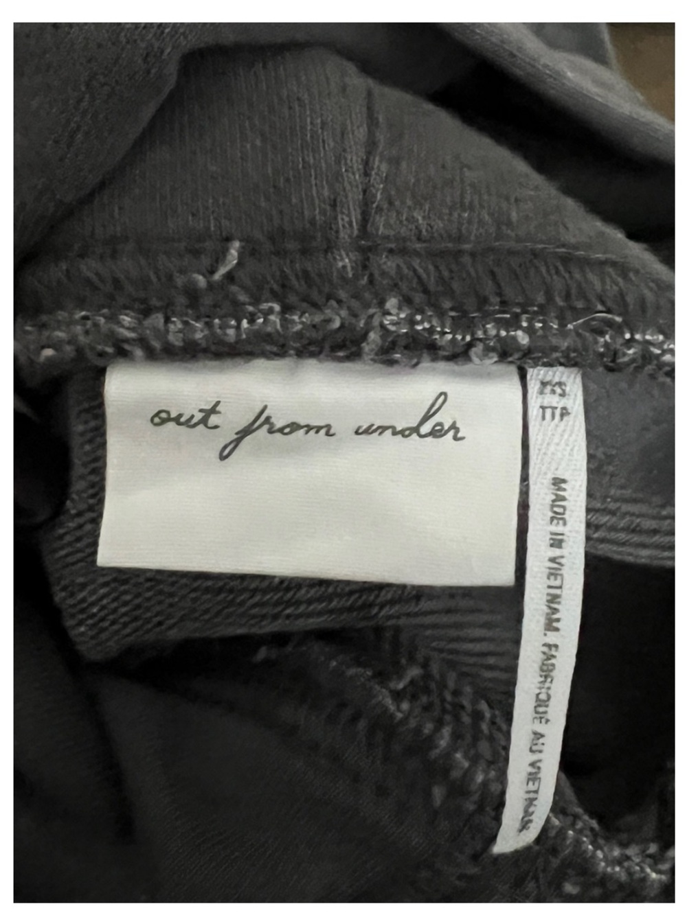 🟠NWT OUT FROM UNDER by URBAN OUTFITTERS French Terry Hoodie Sweatshirt - Dk Grey - Picture 7 of 7